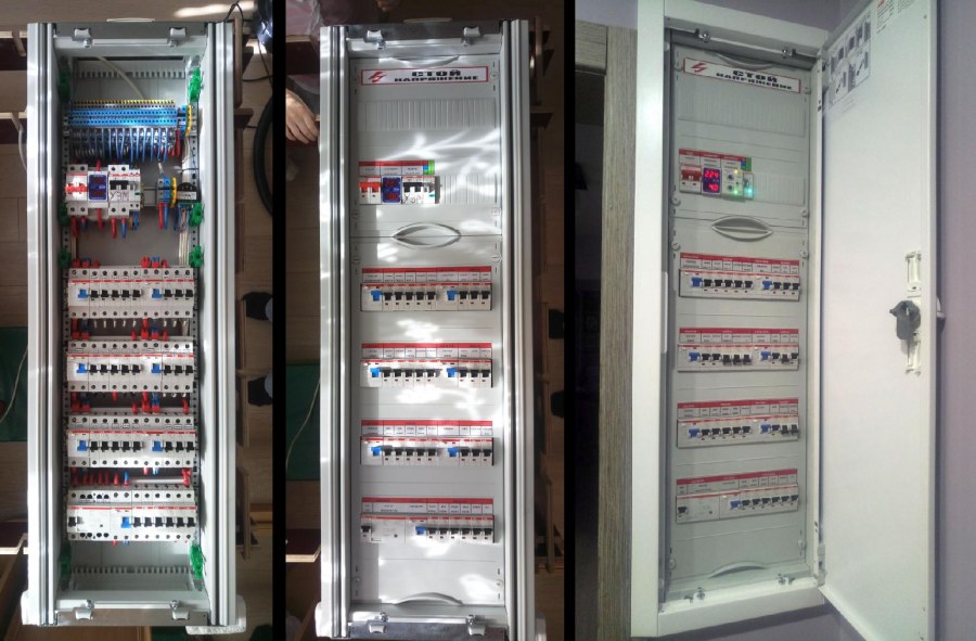 Электрощиток с проводами