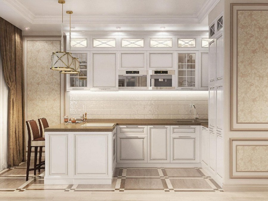 Белая кухня Неоклассика Slotex 2340