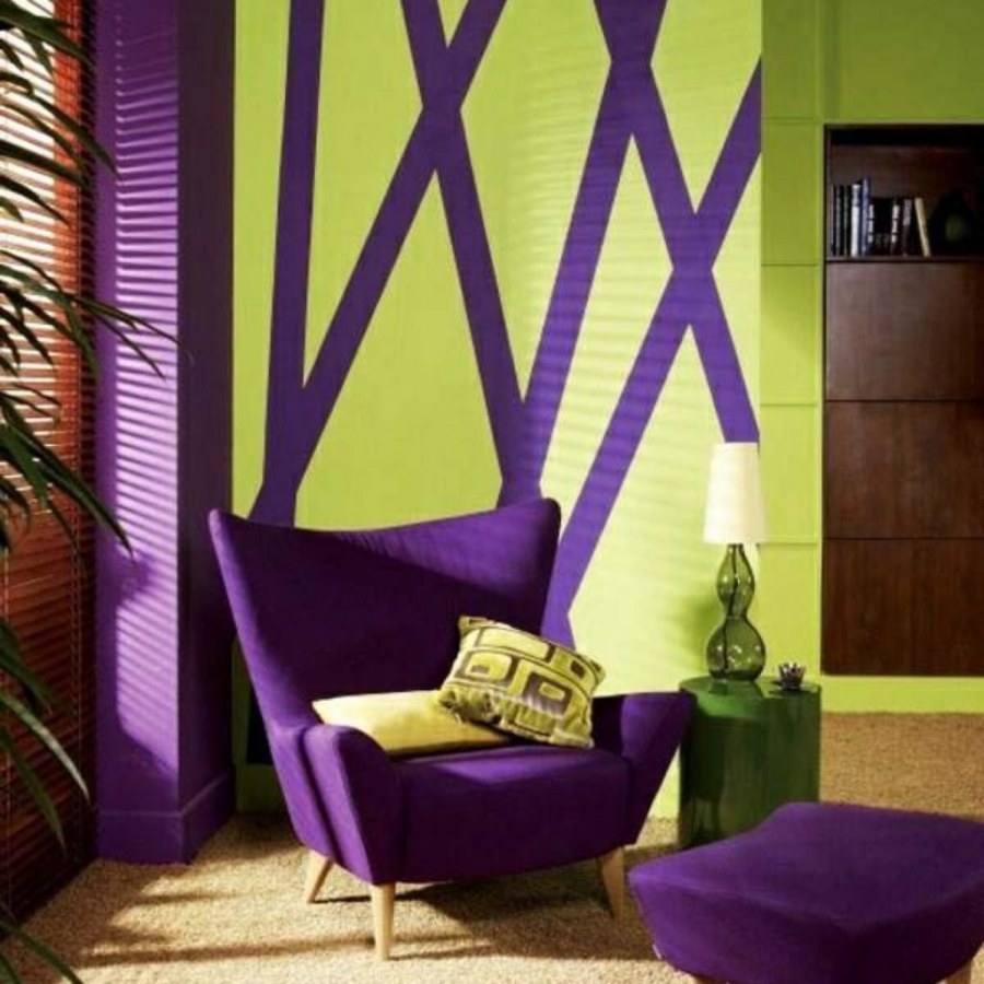 Сочетание цветов в интерьере фиолетовый