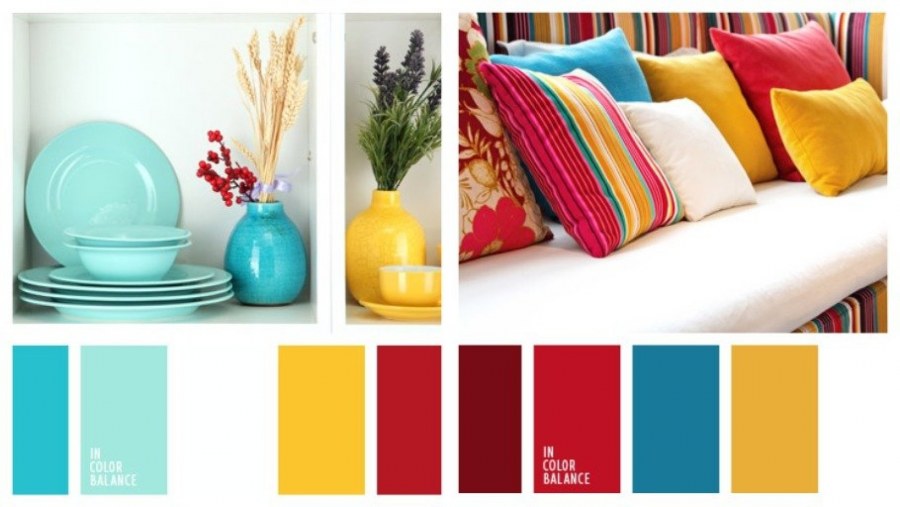 Сочетание цветов в интерьере таблица желтый