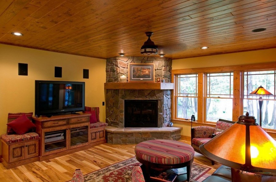 Гостиная Прованс в деревянном доме