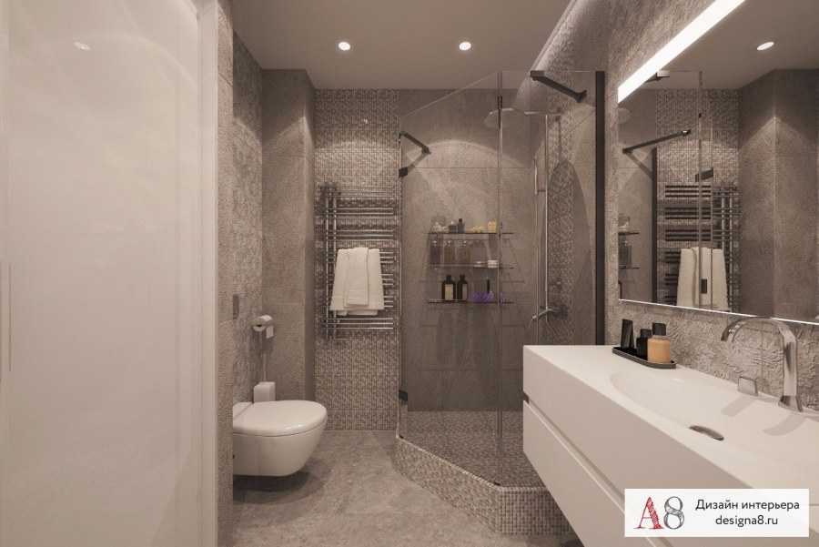 Санузел с душевой 3.5 кв