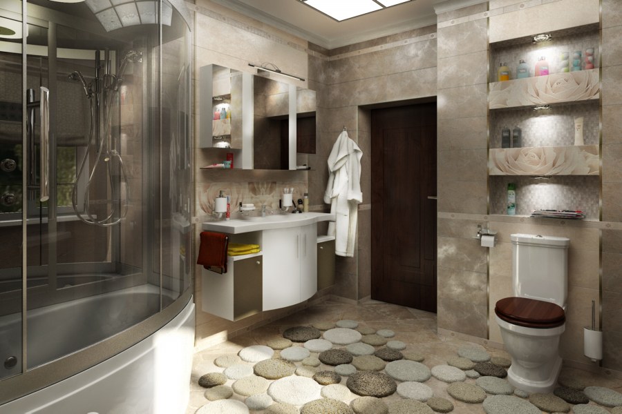 Совместный санузел с душевой готовые проекты