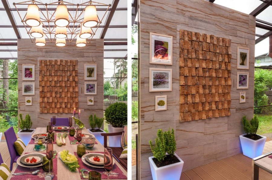 Украшение стен на даче