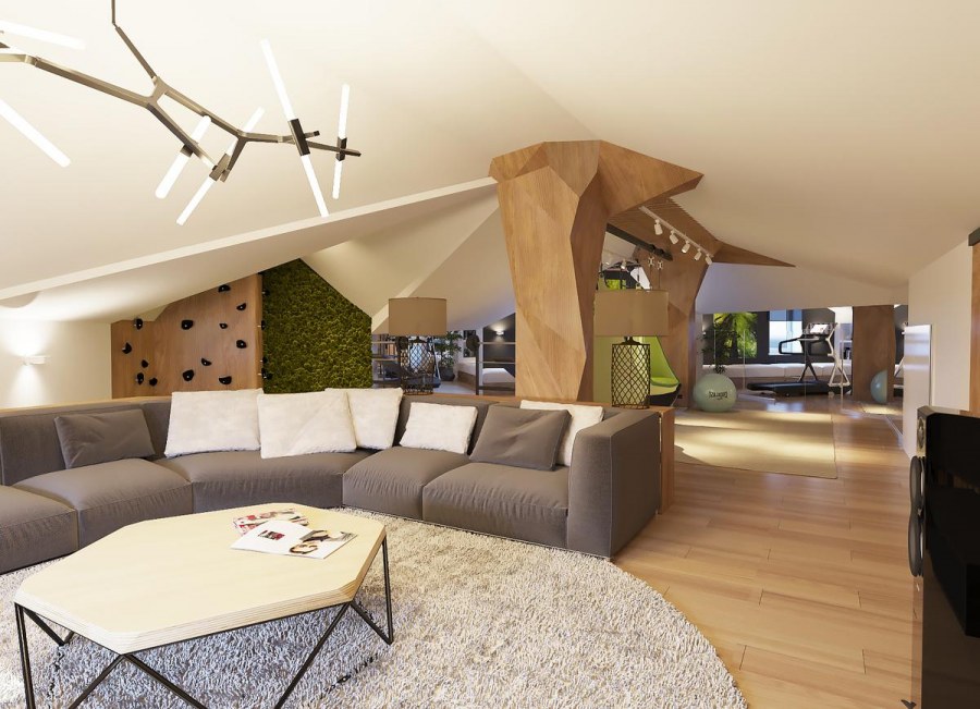 Зона отдыха на мансарде