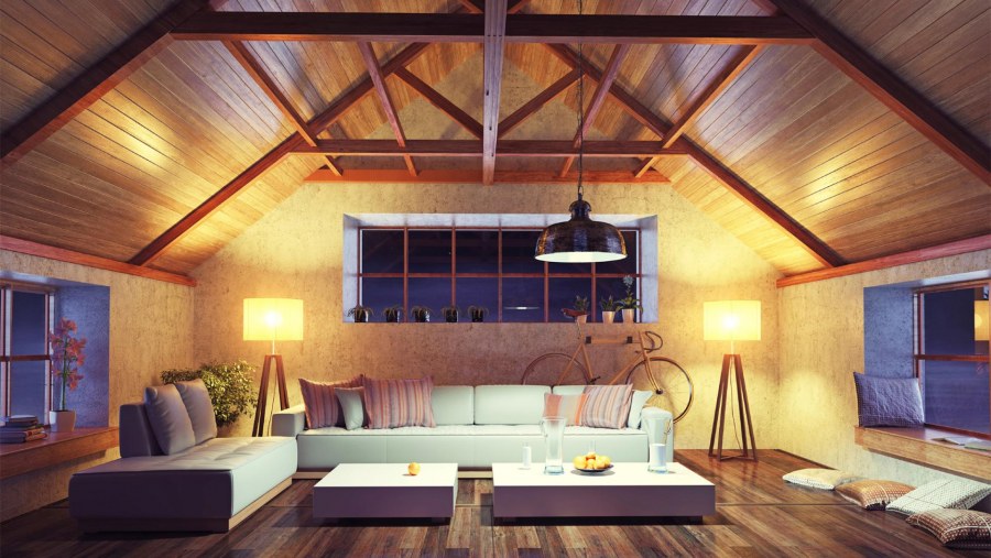 Мансарда с поперечными балками