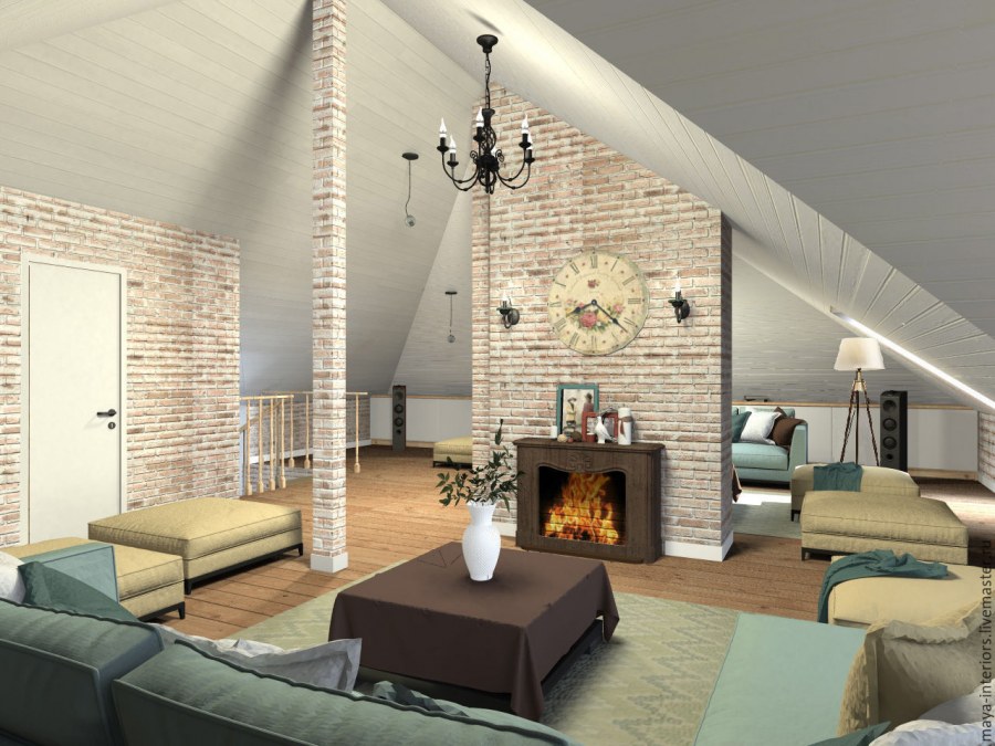 Интерьер мансарды