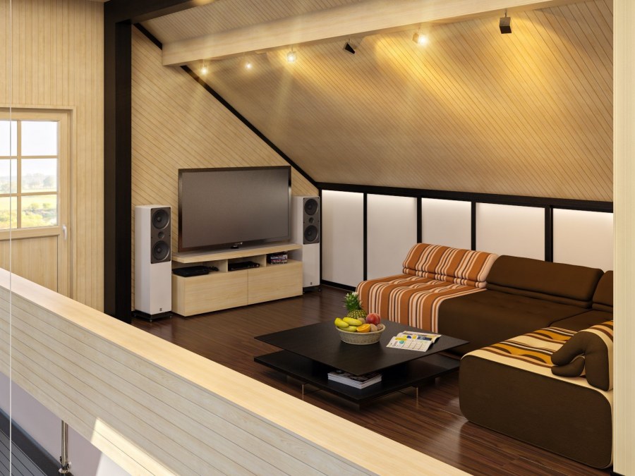 Гостиная на мансарде