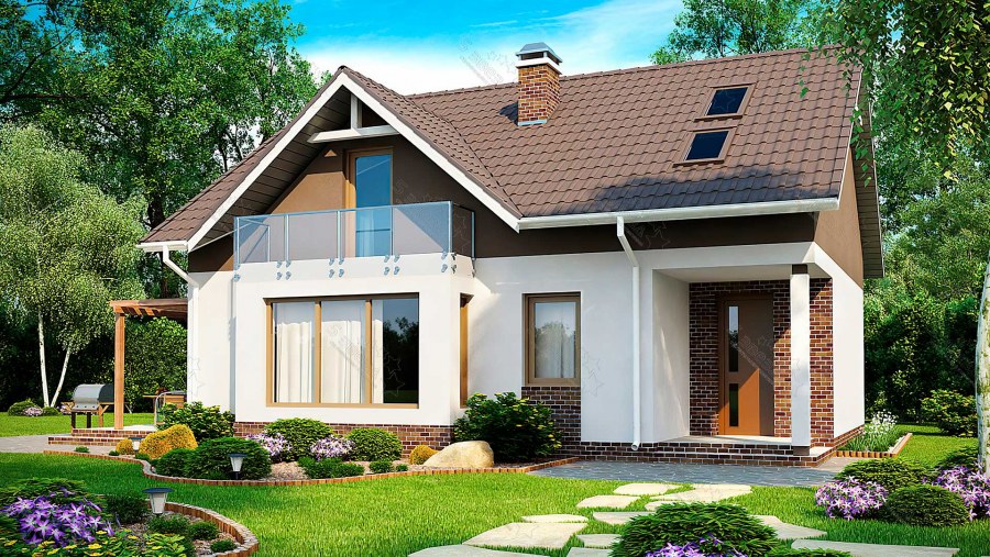 Небольшие коттеджи с мансардой