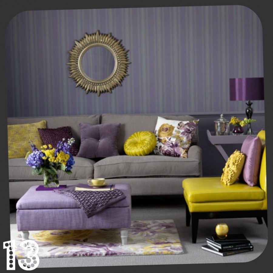 Сочетание сиреневого в интерьере