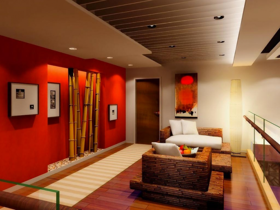 Терракотовый потолок в интерьере