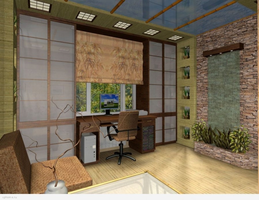 Бамбуковые обои в интерьере