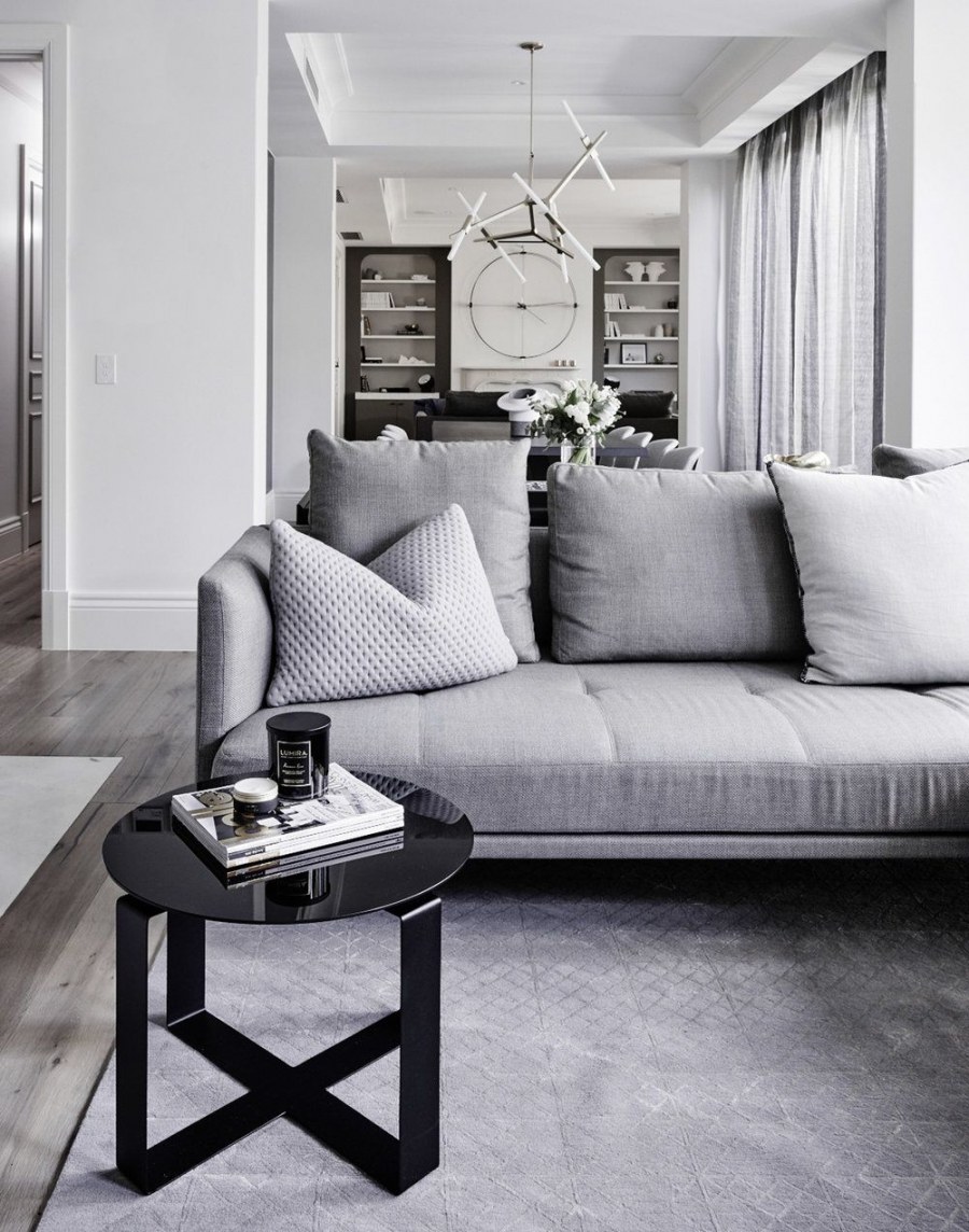 Монохромный серый интерьер