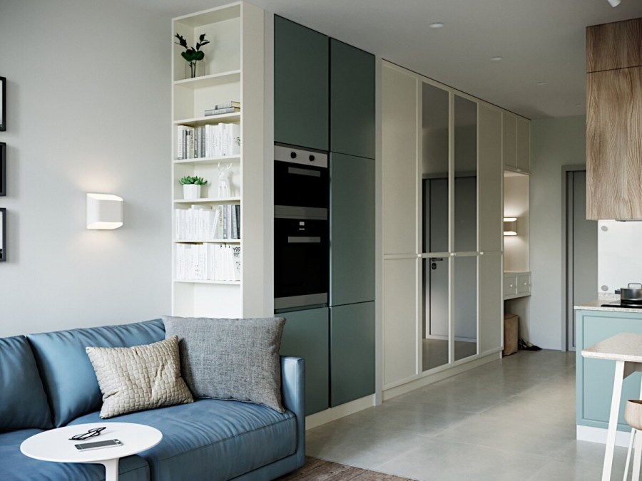 Интерьер студии 28 кв