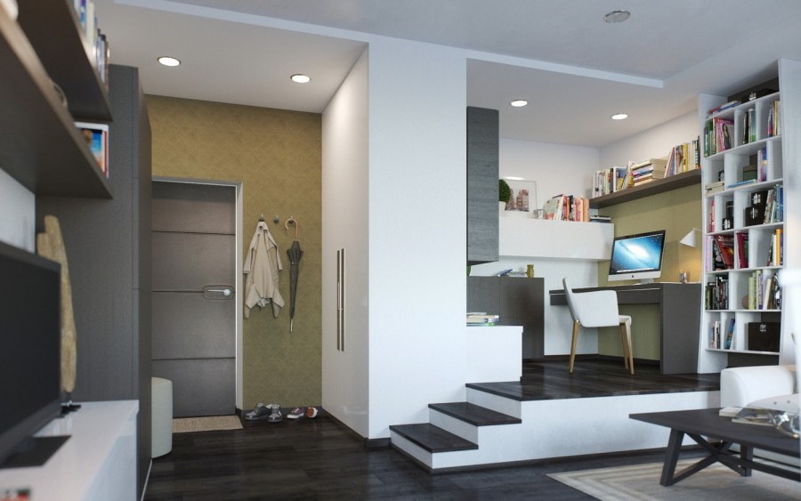 Интерьер комнаты в однокомнатной квартире