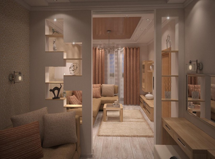 Зонирование маленькой квартиры студии