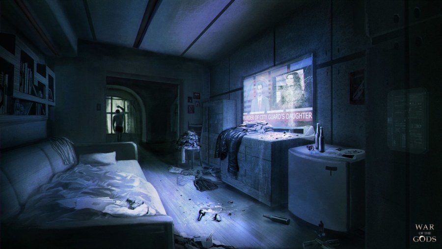 Комната в стиле киберпанка