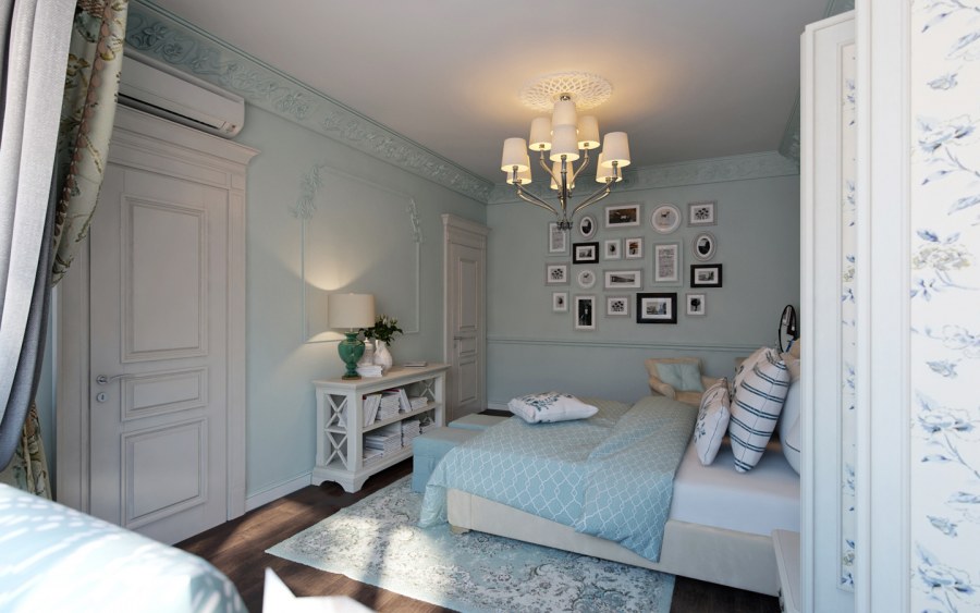 Спальня белая классика