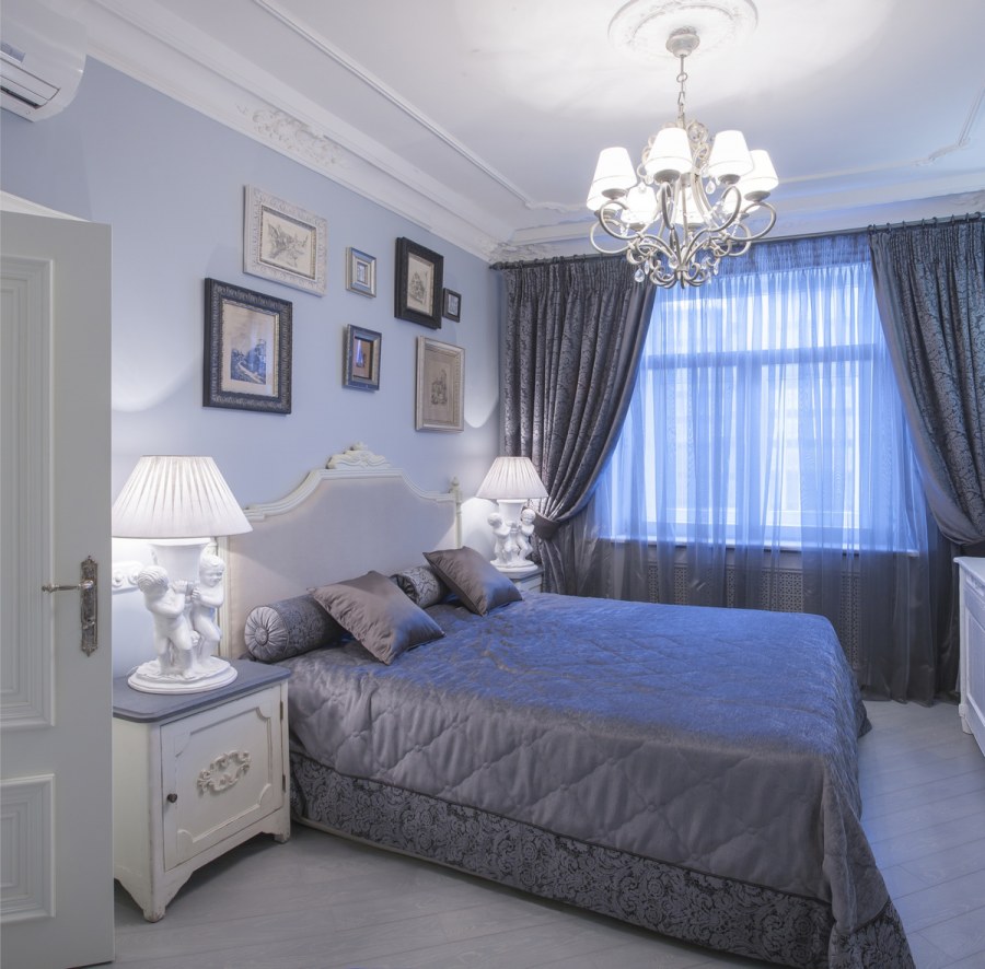 Комнаты современная классика в сером цвете
