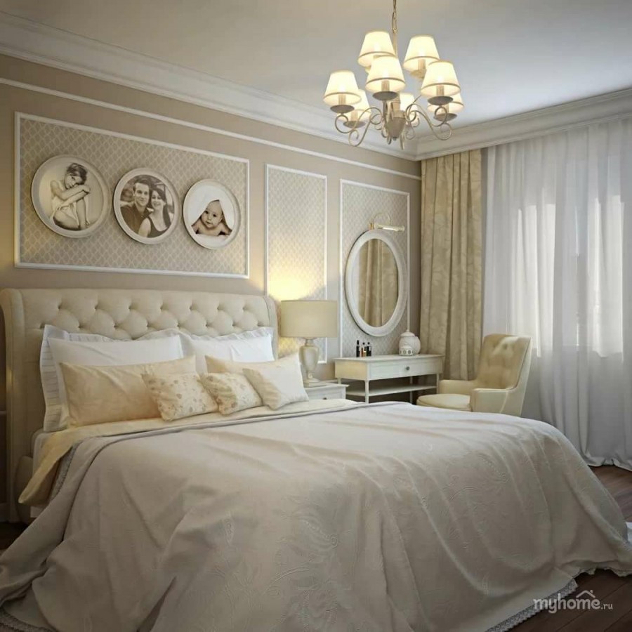 Нежный проект спальни в квартире