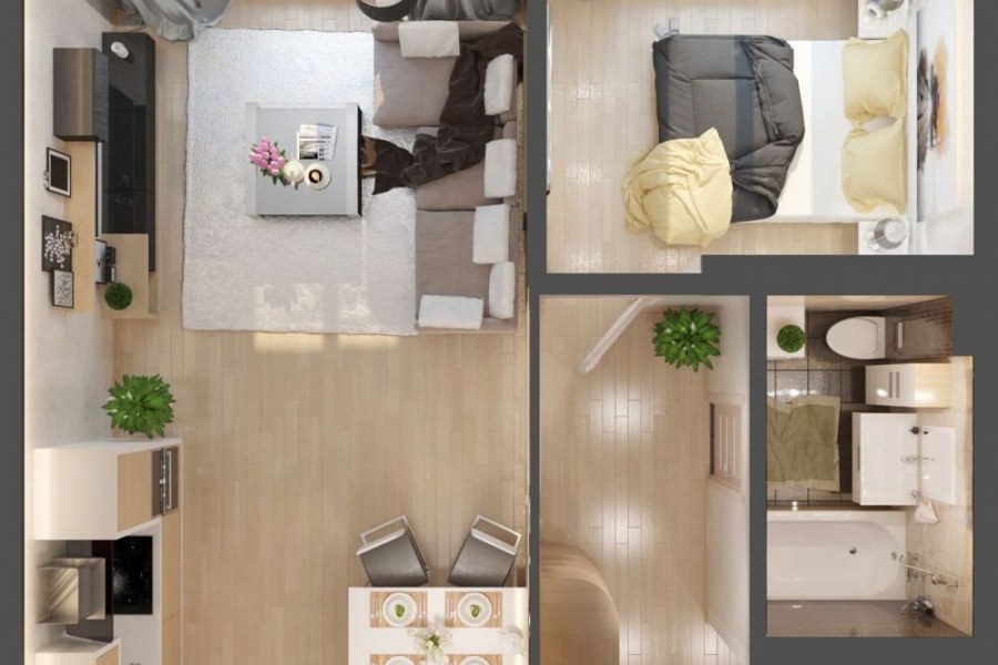 Евродвушка планировка пик