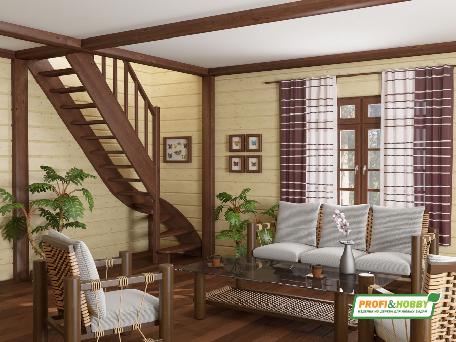 Деревянная лестница лс-07м