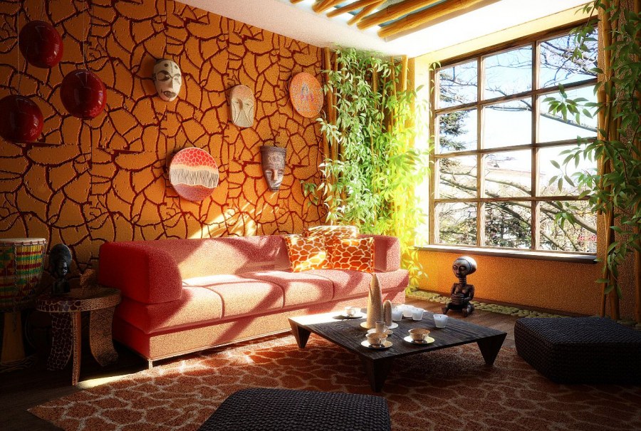 Этностиль Африка интерьер
