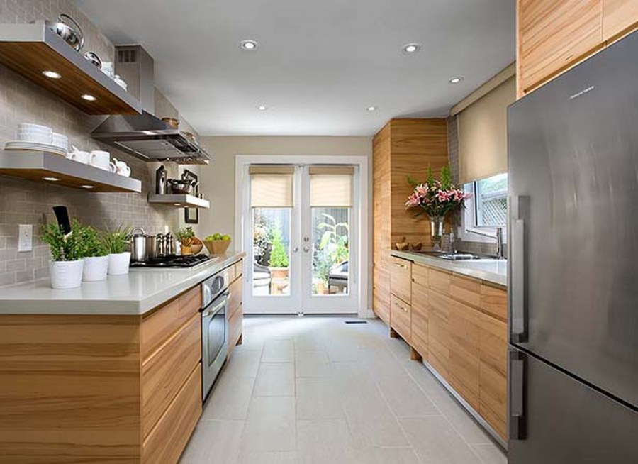 Кухня под светлое дерево интерьер