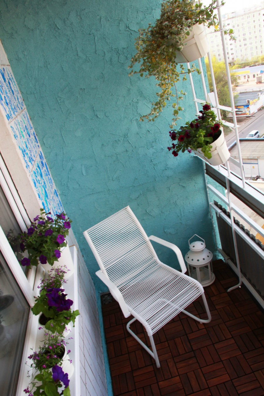 Отделка открытого балкона