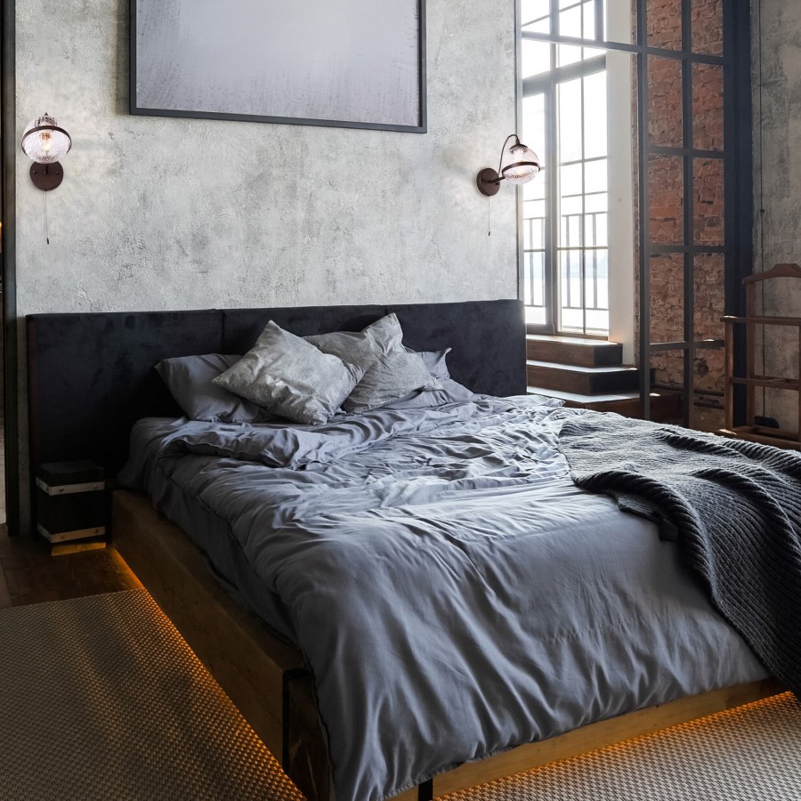Спальня в стиле лофт