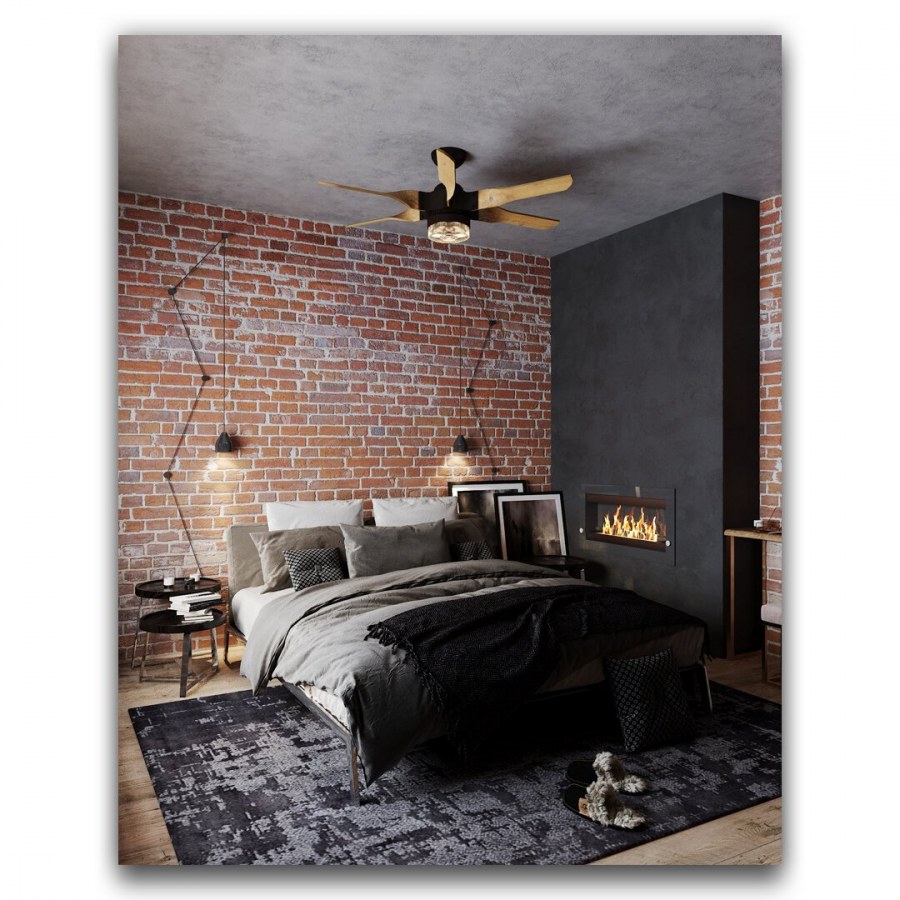 В спальне в стиле брутализм лофт