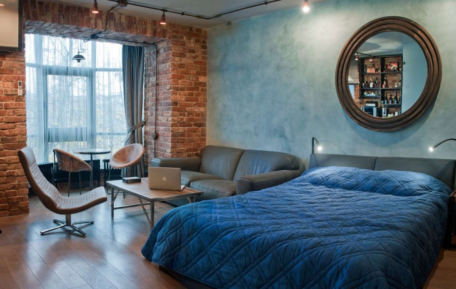 Спальня мужская лофт брутализм