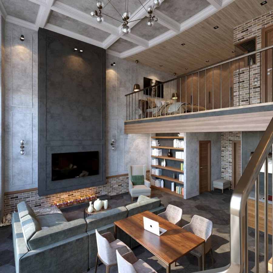 Дом в стиле лофт двухэтажный