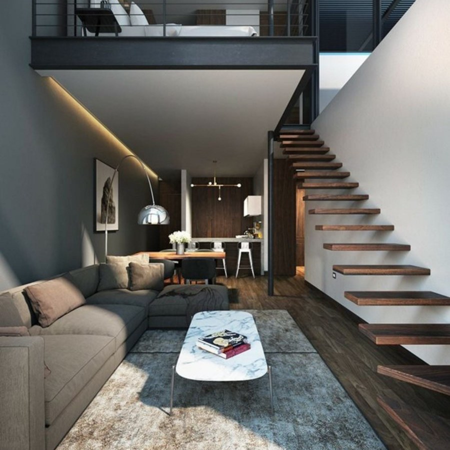Двухэтажная квартира в стиле лофт