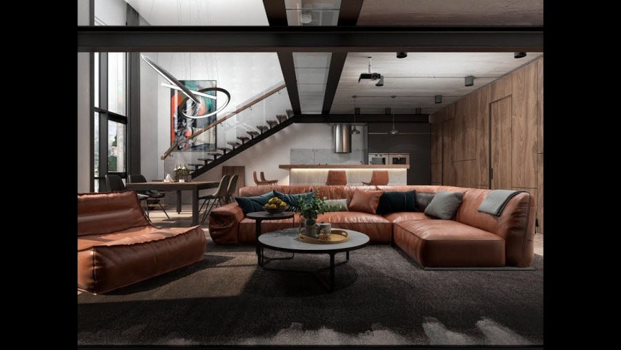 Двухэтажная квартира в стиле лофт