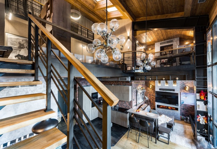 Двухэтажная квартира в стиле лофт