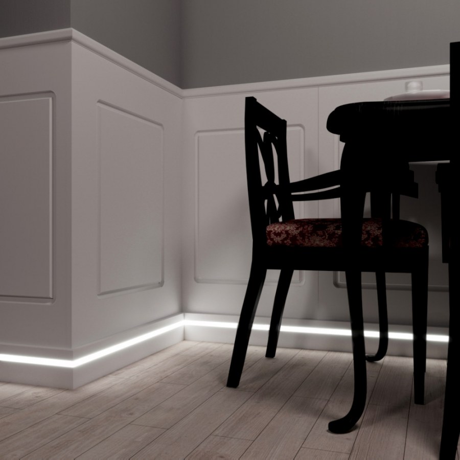 Напольный плинтус с подсветкой PN 101 led Евровуд