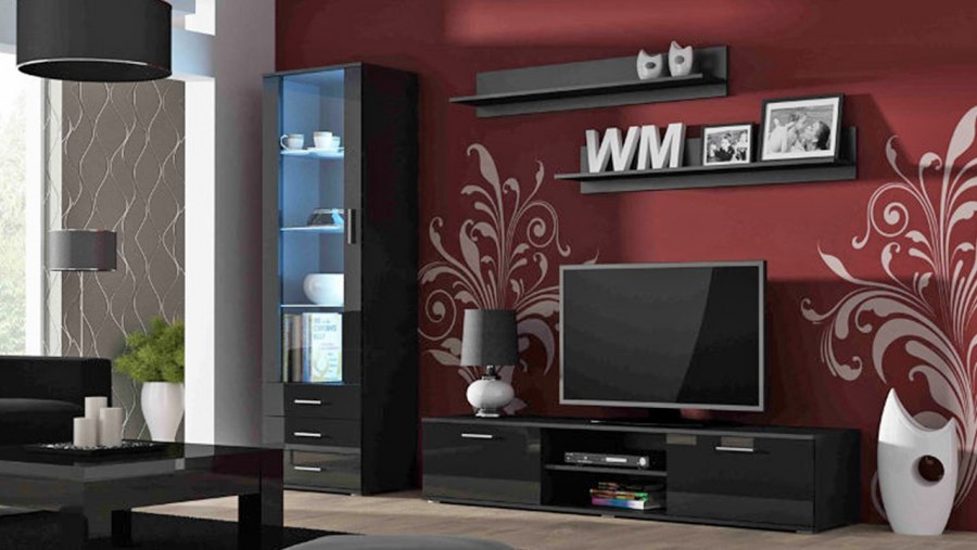 Гостиная Сохо черный глянец