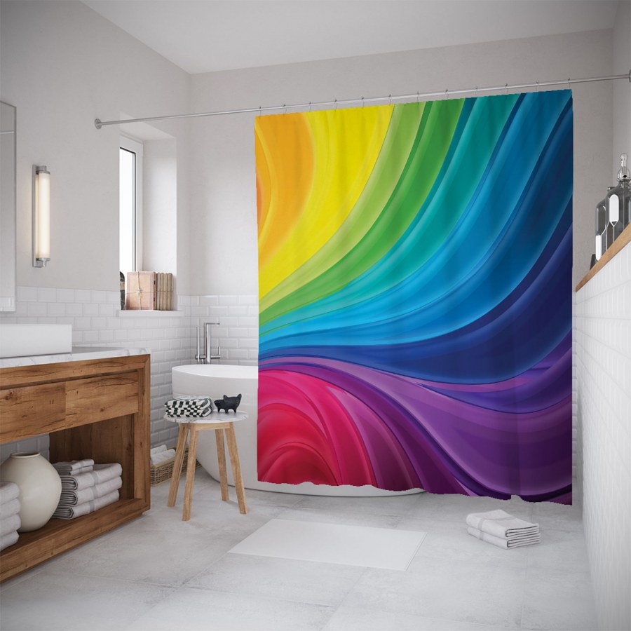 Штора для ванной Радужная