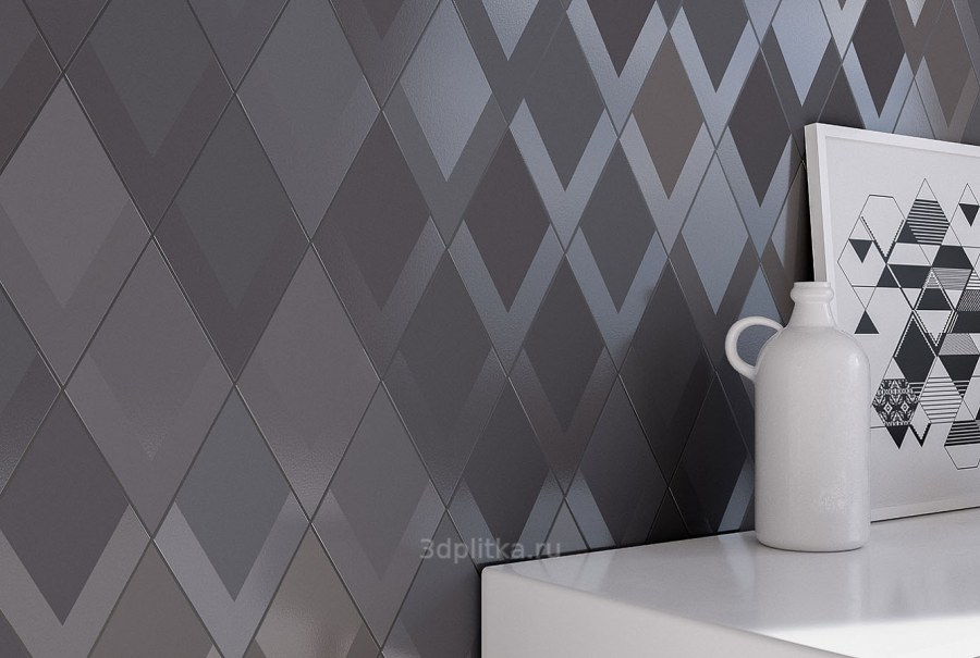 Керамогранит wow Flow Diamond Decor White (14 вариантов оттенка)