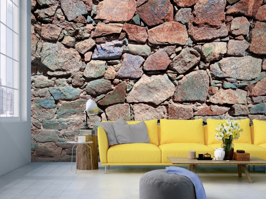 Декоративный крупный камень в интерьере