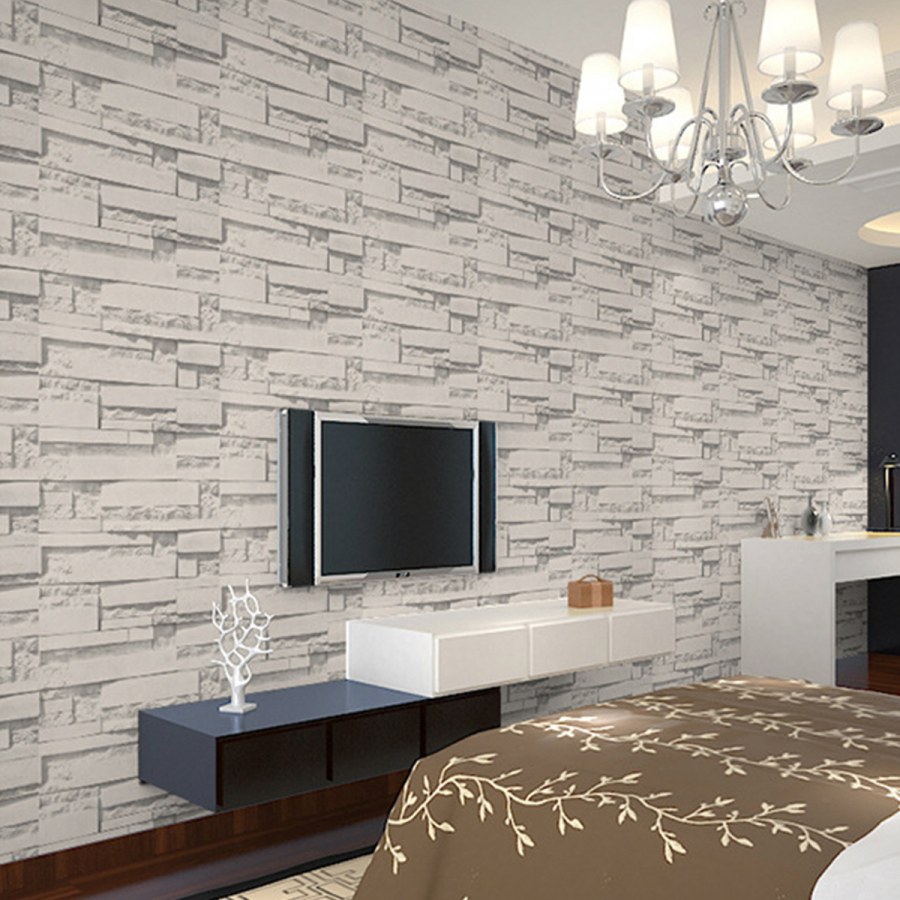 Декоративный камень в интерьере спальни