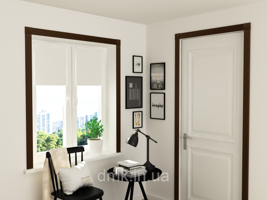 Темные двери с белыми наличниками в интерьере