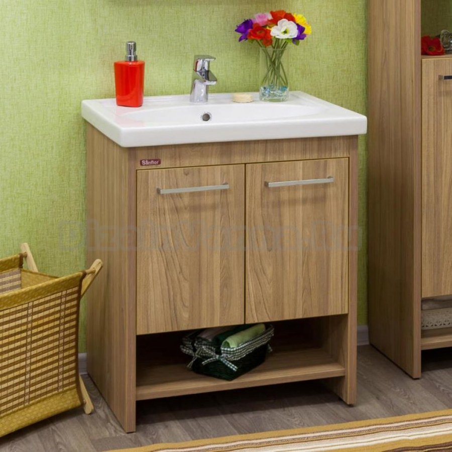 Тумба с раковиной Sanflor Ларго 60 вяз швейцарский