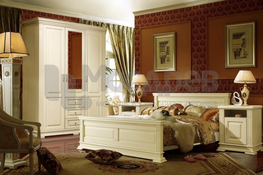 Спальня Верди Люкс слоновая кость