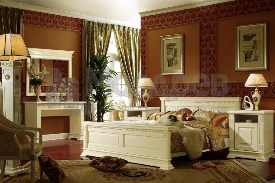 Спальня Верди Люкс слоновая кость