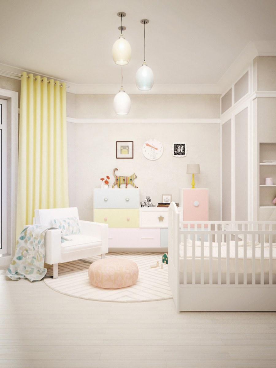 Спальня для новорожденной двойни