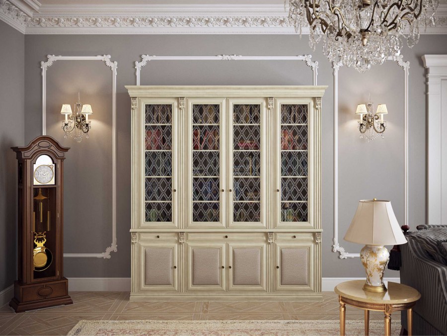 Шкаф книжный 4-х дверный