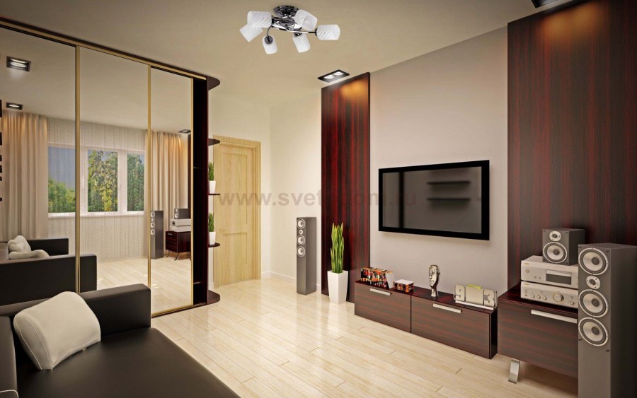 Гостиная с тремя дверьми