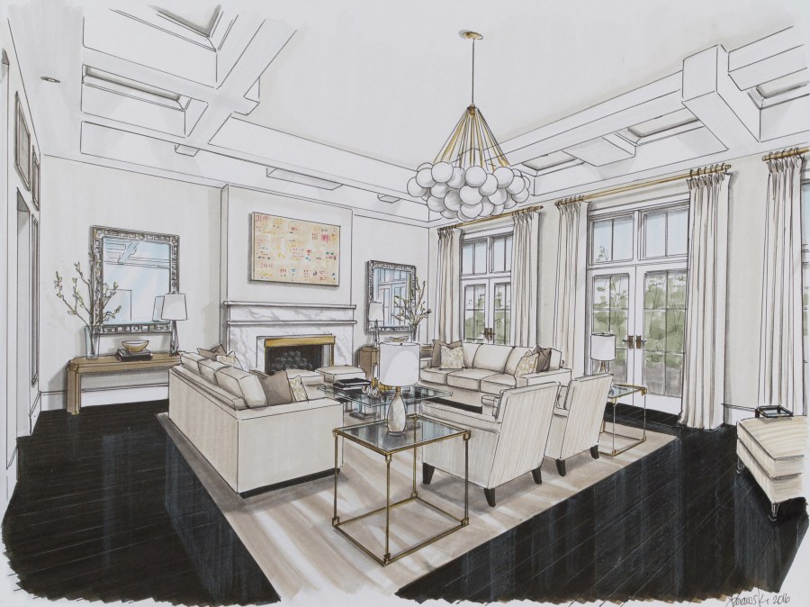 Гостиная в перспективе